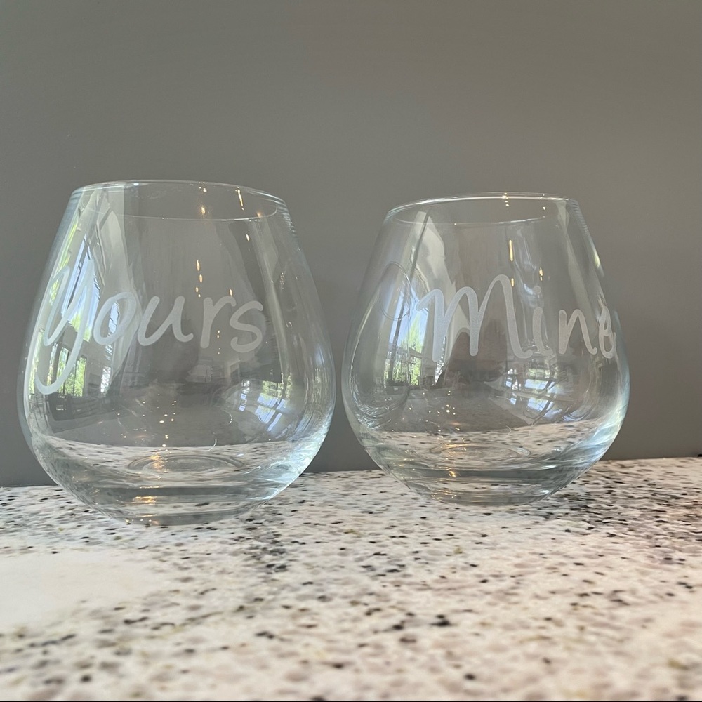 Yours + Mine wine glasses